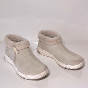 Ryka Water-Repellent Suede Faux Fur Anchorage Mid Ankle Boots